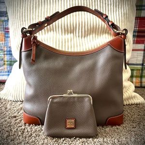 Dooney and Bourke Pebbled Grain  Leather Hobo w/Large Framed Purse (wallet)